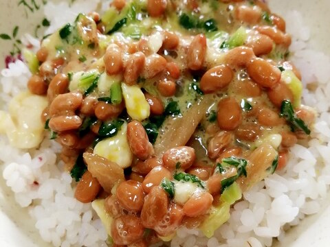 納豆の食べ方-酒粕＆野沢菜はりはり♪